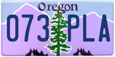 OR license plate 073PLA