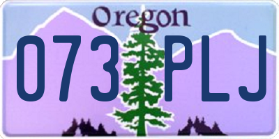 OR license plate 073PLJ