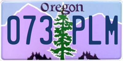 OR license plate 073PLM