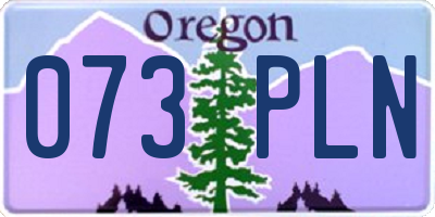 OR license plate 073PLN