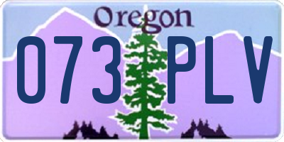 OR license plate 073PLV