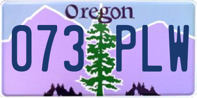 OR license plate 073PLW