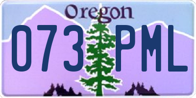 OR license plate 073PML