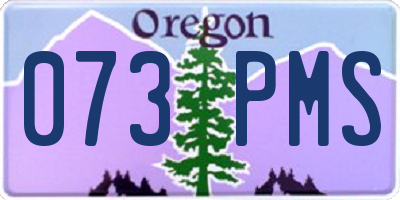OR license plate 073PMS