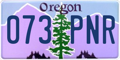 OR license plate 073PNR