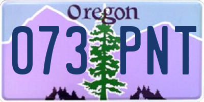 OR license plate 073PNT