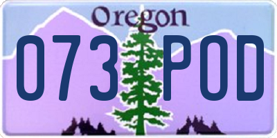 OR license plate 073POD