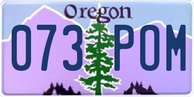 OR license plate 073POM