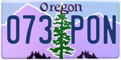 OR license plate 073PON