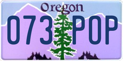 OR license plate 073POP