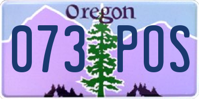 OR license plate 073POS