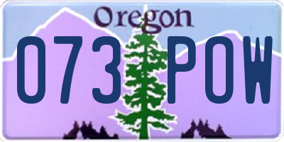 OR license plate 073POW