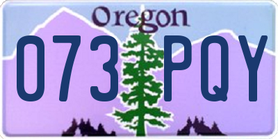 OR license plate 073PQY