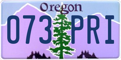 OR license plate 073PRI