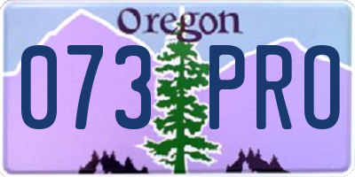 OR license plate 073PRO