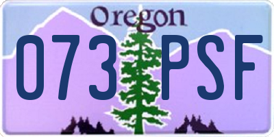 OR license plate 073PSF