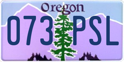 OR license plate 073PSL