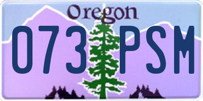 OR license plate 073PSM