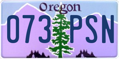 OR license plate 073PSN