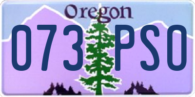 OR license plate 073PSO