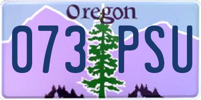 OR license plate 073PSU