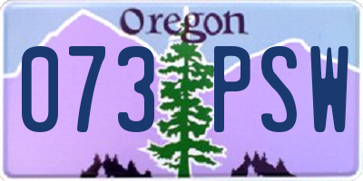 OR license plate 073PSW