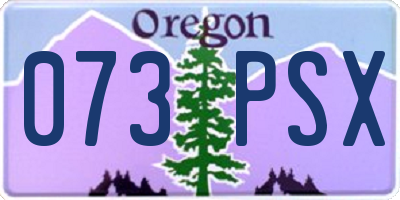 OR license plate 073PSX