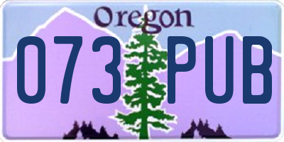OR license plate 073PUB
