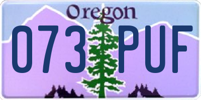 OR license plate 073PUF