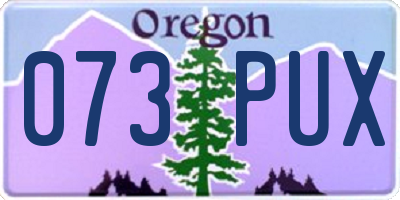 OR license plate 073PUX