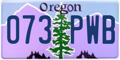 OR license plate 073PWB