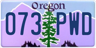 OR license plate 073PWD