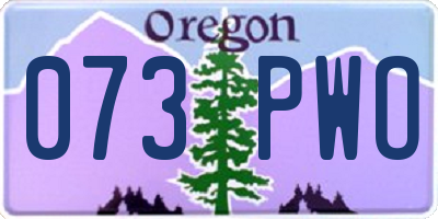 OR license plate 073PWO