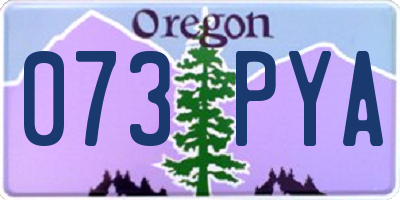 OR license plate 073PYA