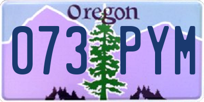 OR license plate 073PYM