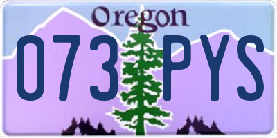 OR license plate 073PYS