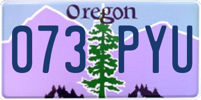 OR license plate 073PYU
