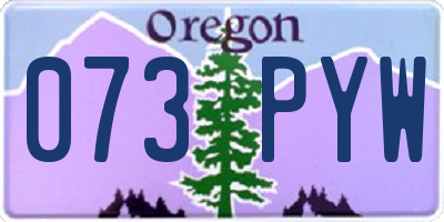 OR license plate 073PYW