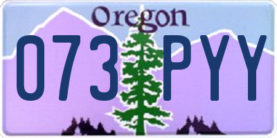OR license plate 073PYY