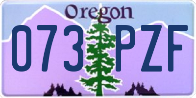 OR license plate 073PZF