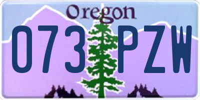OR license plate 073PZW
