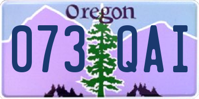 OR license plate 073QAI