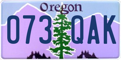 OR license plate 073QAK
