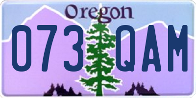 OR license plate 073QAM