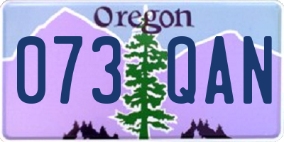 OR license plate 073QAN