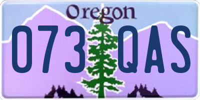 OR license plate 073QAS
