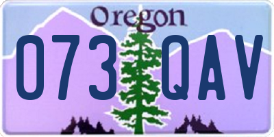OR license plate 073QAV