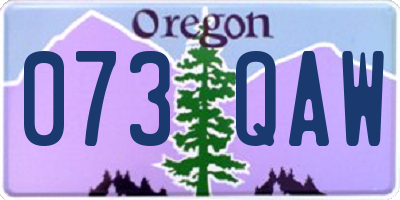 OR license plate 073QAW