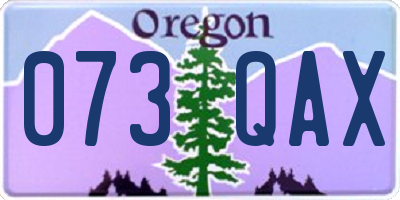 OR license plate 073QAX