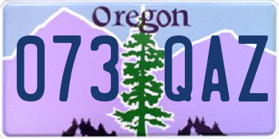 OR license plate 073QAZ